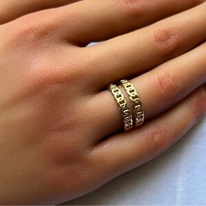 18k Gold Plated Stainless Steel Chain Link Ring